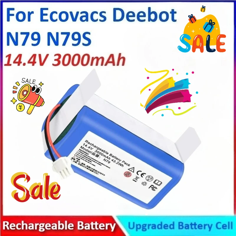 

New 14.4V 3000mAh General-purpose High Quality Robotic Vacuum Rechargeable Battery for Ecovacs Deebot N79s Dn 622 N79