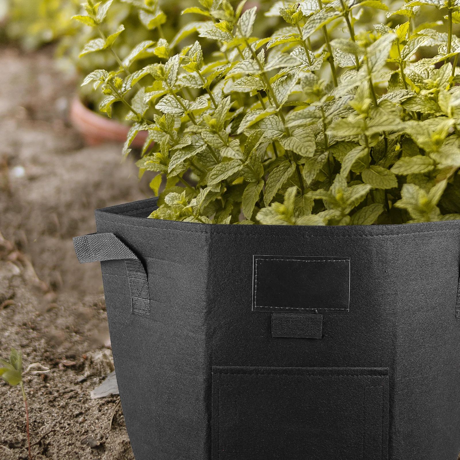 

Thickened Non-Woven Planting Bags For Garden Yard Indoor Outdoor Durable Lightweight Growing Bag With Label Design Simple Felt