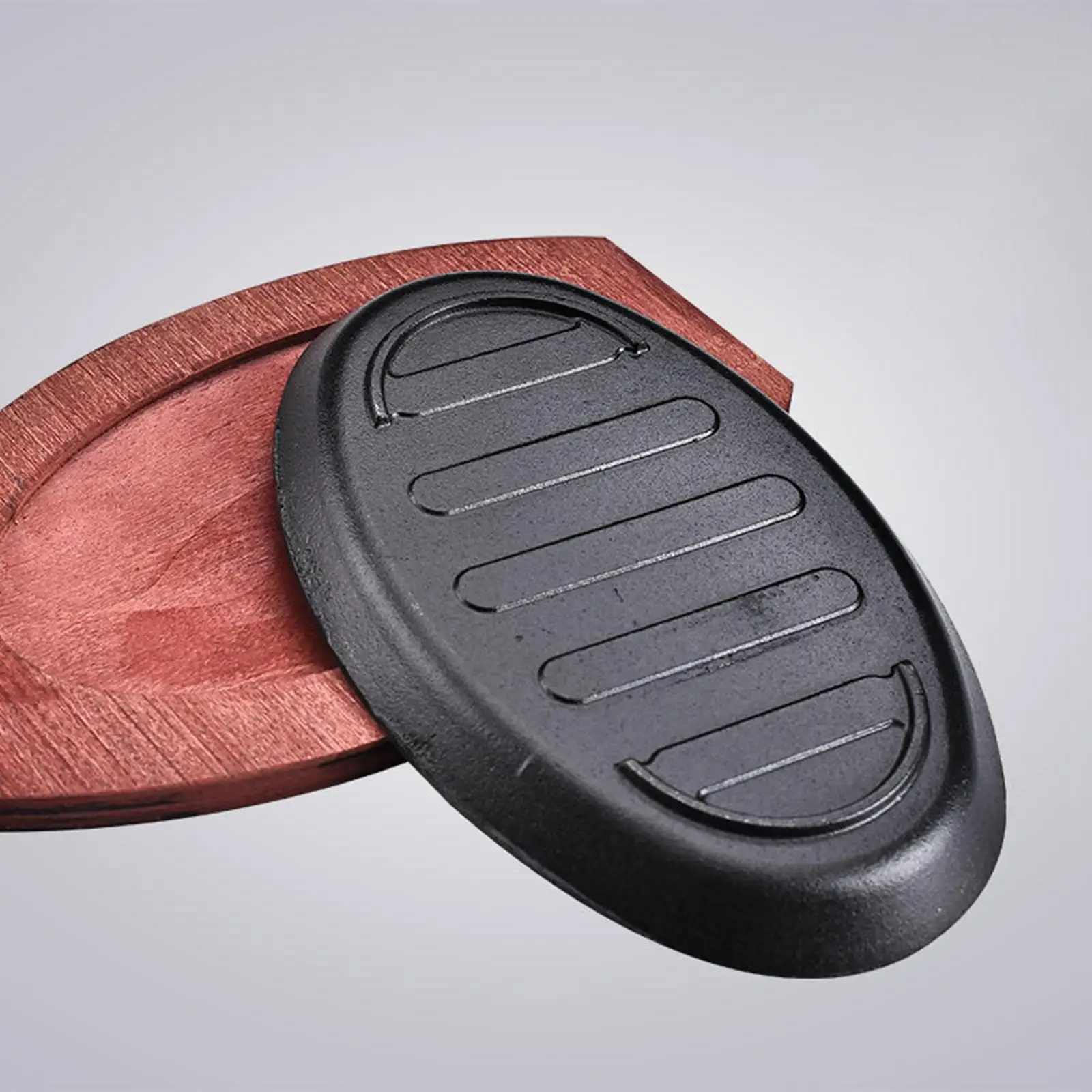 Steak Fry Plate Steak Serving Plate Nonstick Oval Shape Fajita Sizzling Pan Teppanyaki Grill Pan for Cooking Home Stovetops