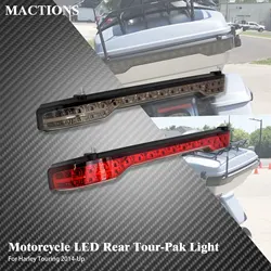 Motorcycle LED Rear Tour-Pak King Tour Pack Brake Turn Tail Lamp Light Red/Smoke For Harley Touring 2014-2019 Tri Road Glide