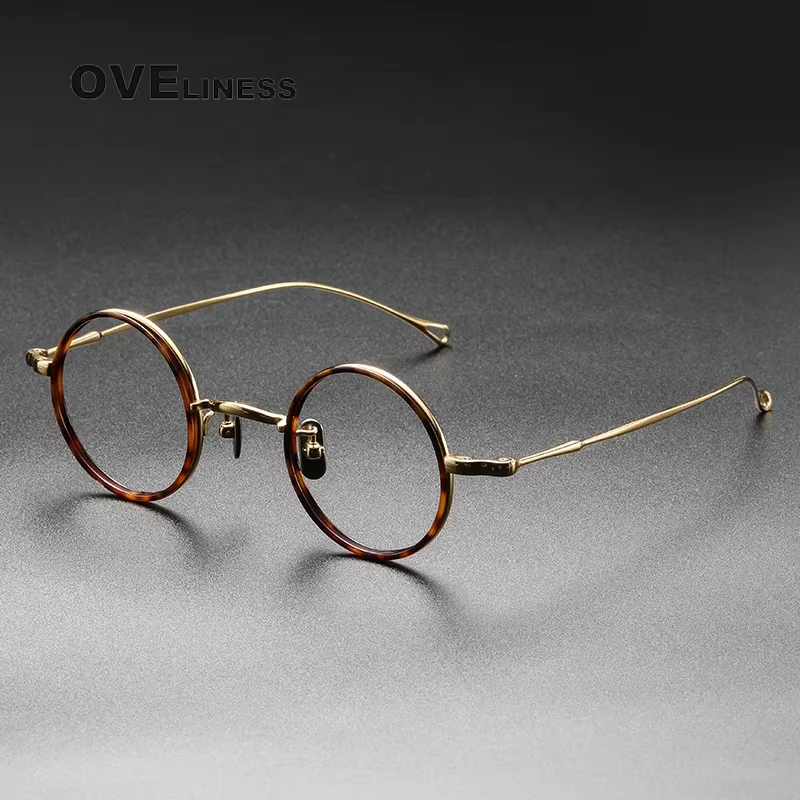 

pure Titanium Glasses Frame Men Vintage Round New Brand Design Eyeglasses frames Women Retro High Quality Eyewear spectacles