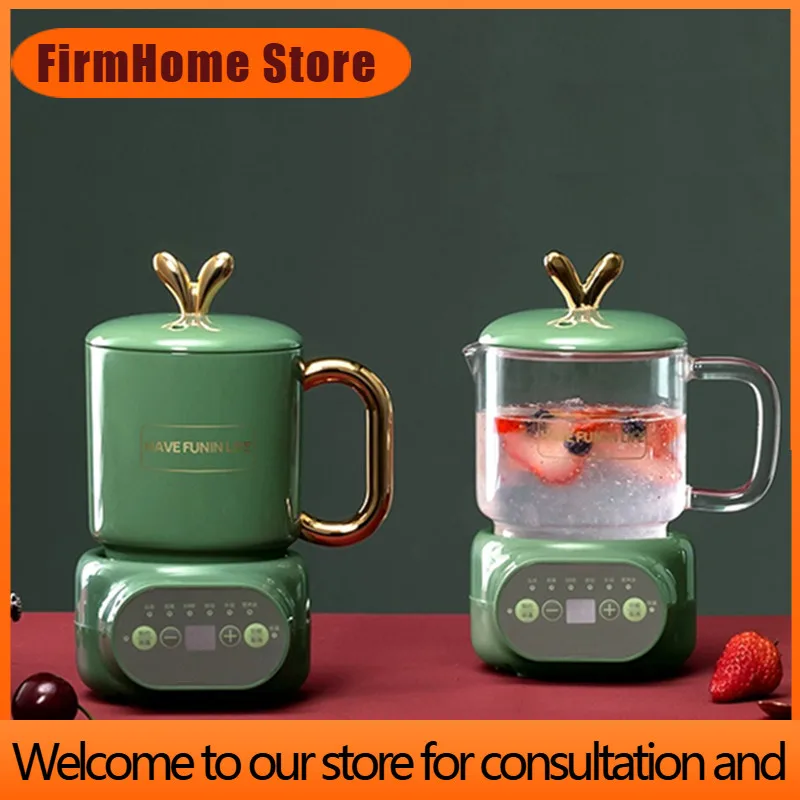 FirmHome Store220V 600ML Mini Electric Stewing Cup Office Tea Porridge Milk Heating Water Kettle Ceramic/Glass Health Soup Cooke