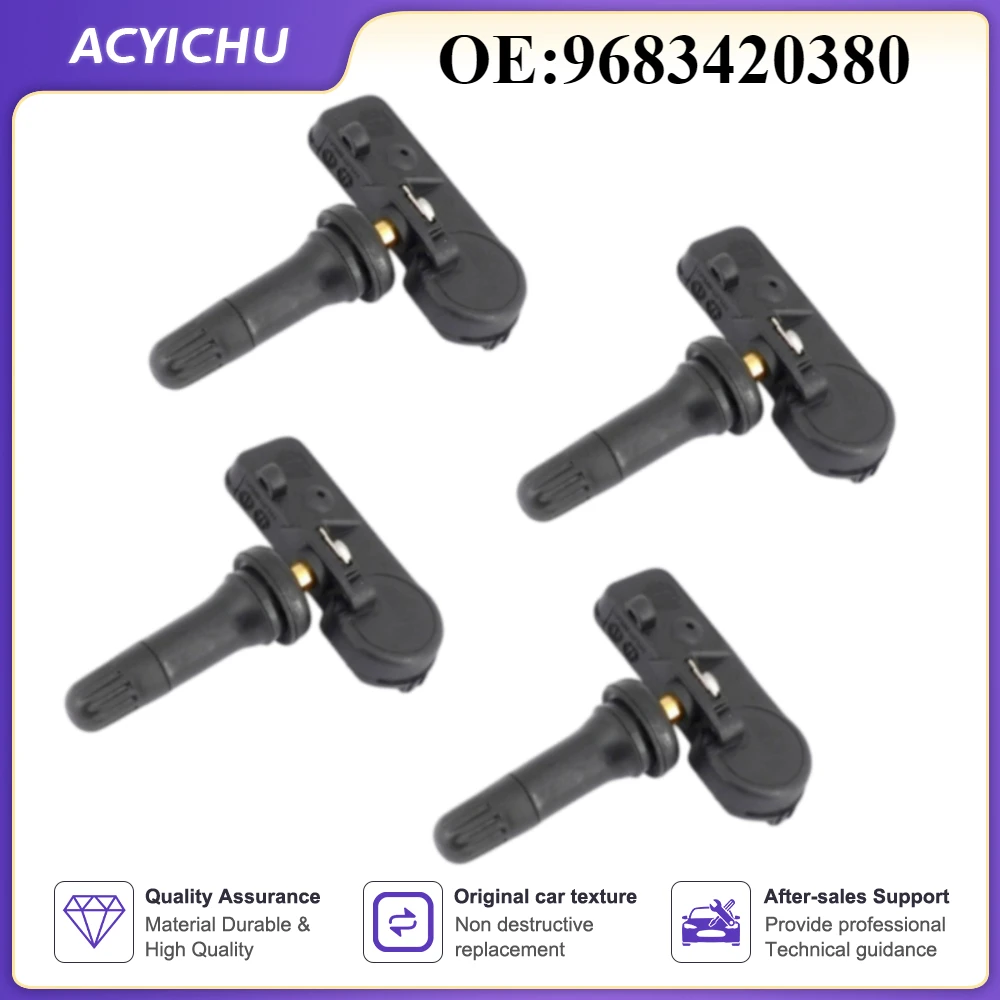 4PCS 9683420380 New Tire Pressure Sensor for Citroen 2008-2017 C4 Picasso DS4 DS5 Jumper II 2.0 2.2 433MHZ TPMS