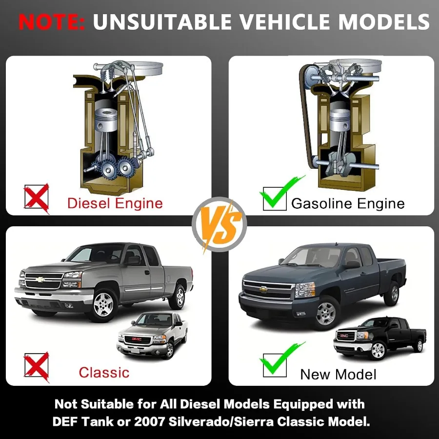 لوحات الجري 6.5 بوصة تناسب الكابينة المزدوجة 20072018 تشيفي سيلفرادو جي إم سي سييرا 1500 2019 المحدودة LD 20072019 2500HD 3500HD (