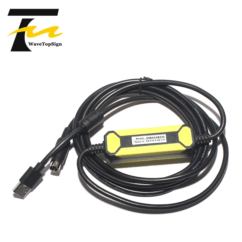 Wavetopsign PLC Download Cable PLC Programming Cable USB-DVP USB-ACAB230 for Delta