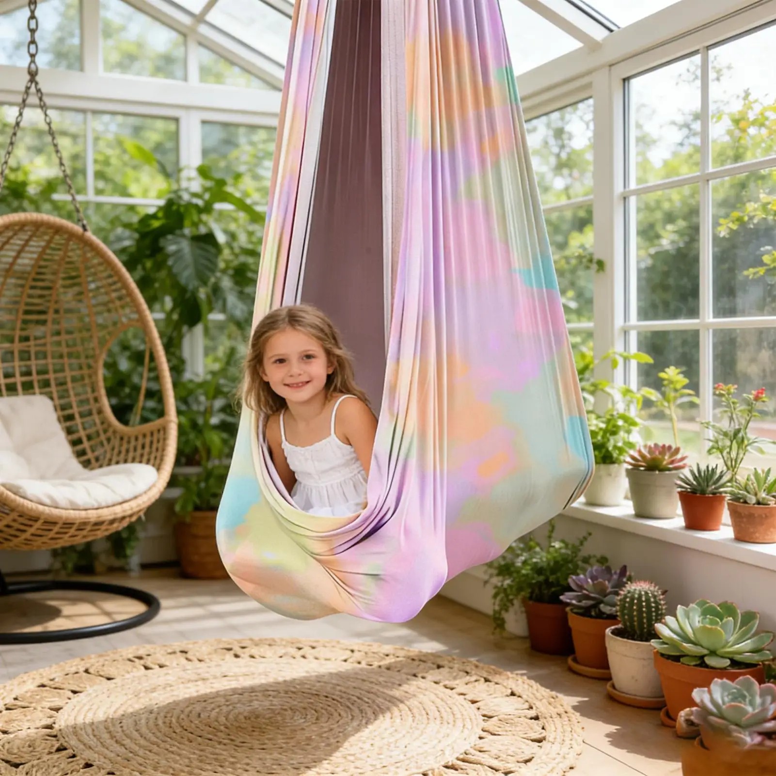 Hammock Swing Elastic Cuddle Chair Yoga Swing For School Classroom Bedroom Playroom Living Room Play Calm Down