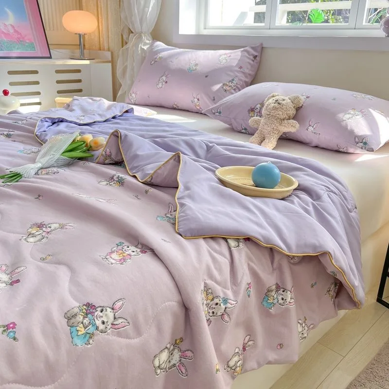 

Summer Quilt Comforter Korean Style Quilt Seersucker Household Machine Washable Suitable Cool and Refreshing이불 Cooling Soft