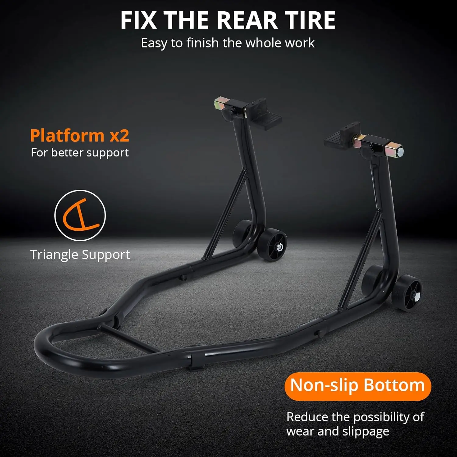 1 Pair Round Tube Motorcycle Bracket Motor Stand Front and Rear Wheel Lift Combination  Adjustable Rocker Shaft Paddock Stand