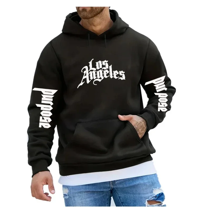 Los Angeles Art Letter Design Hoodie For Men Women Street Hip Hop Sweatshirt SPring Autumn Oversized Long Sleeve Streetwear