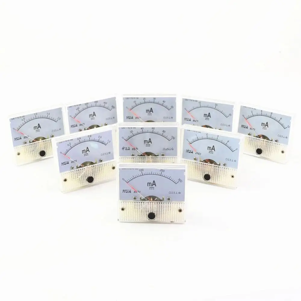 85C1-mA Pointer 1mA 2mA 10mA 20mA 50mA 100mA Measuring Tool DC Amp Meters Ammeter Panel Analog Meter