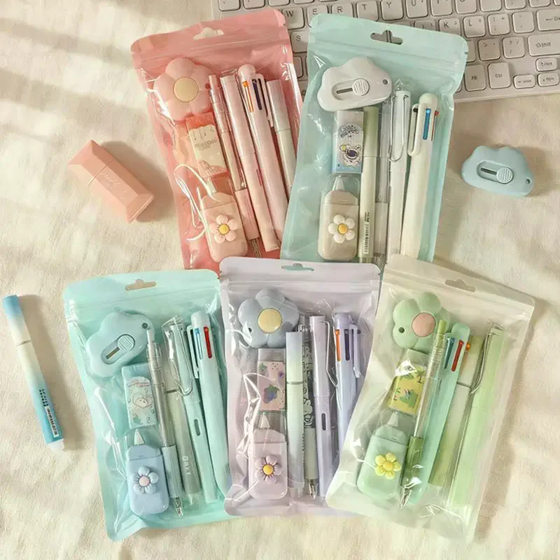 7-Pcs Stationery Set High-Quality Student Graduation Gift Neutral Pen Learning Companion Stationery Pack For Achievers, Office