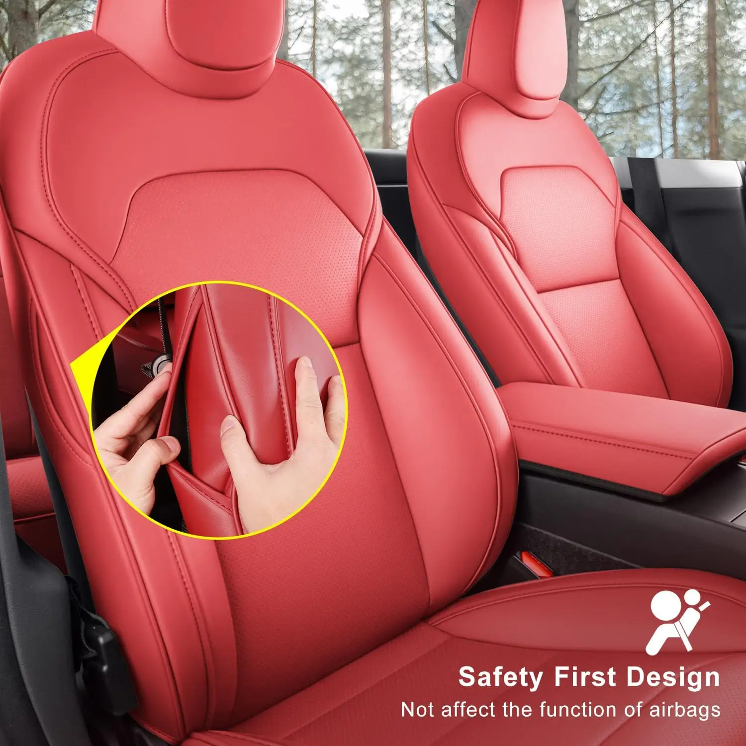 For Tesla Model 3 Highland Y Juniper Custom Fit Car Seat Cover Interior Accessories Full Covered Perforated NAPPA Leather 2