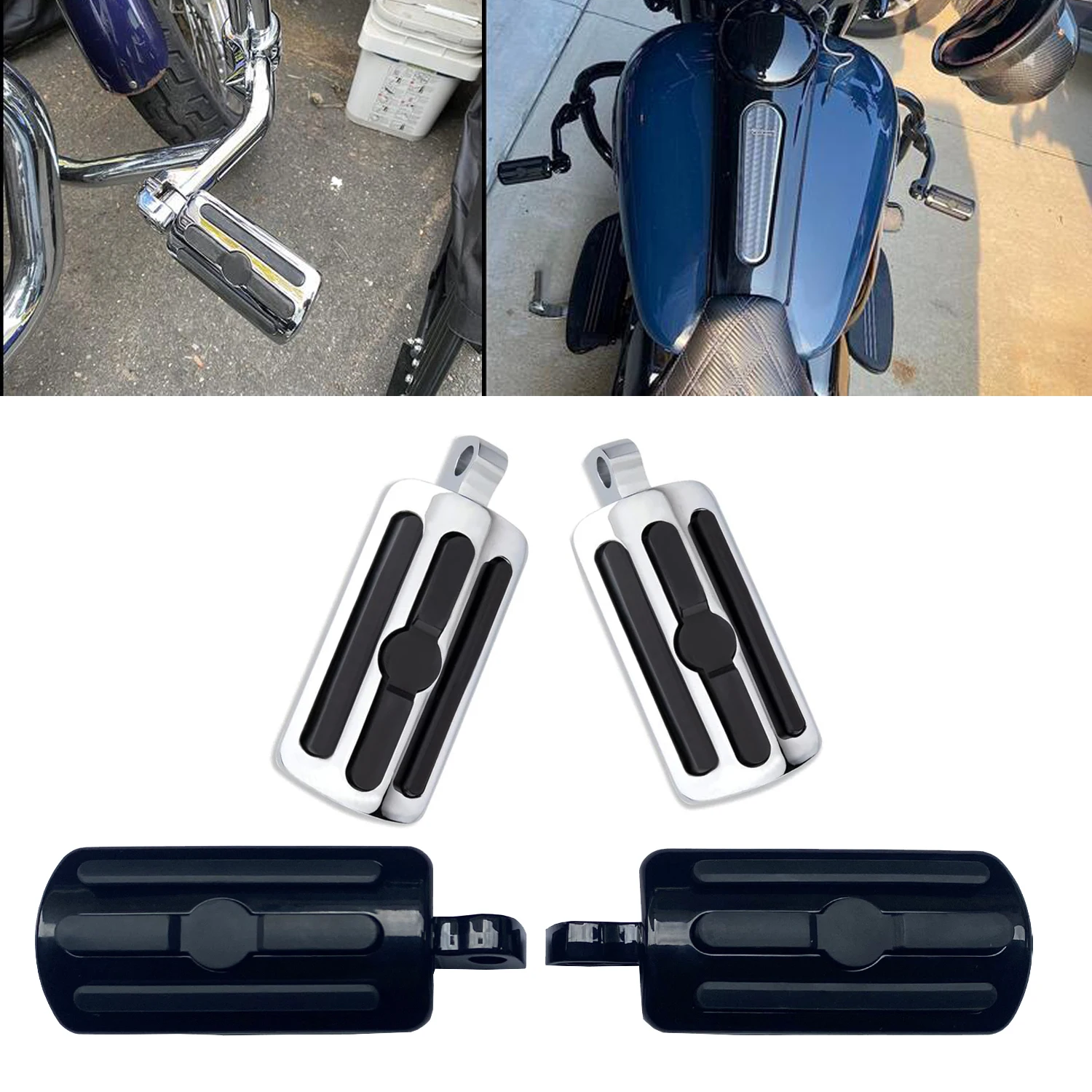 10mm Male Mount Foot Pegs Footrest Padel Fits For Harley Touring Softail Dyna Sportster XL883 1200