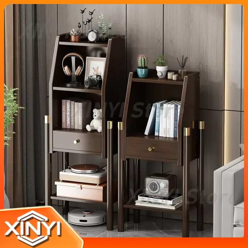 Storage Cabinet for Living Room Floor Standing Bookcase with Drawer Corner TV Side Display Cabinet Home Office Storage