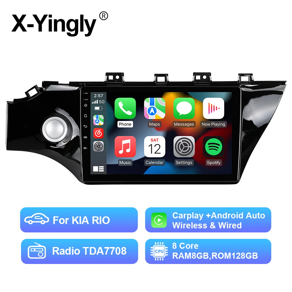 

10 Inch Car Radio Multimedia Player For KIA RIO 4 2017-2021 Android 12 Autoradio GPS Navigation DVR Camera WIFI