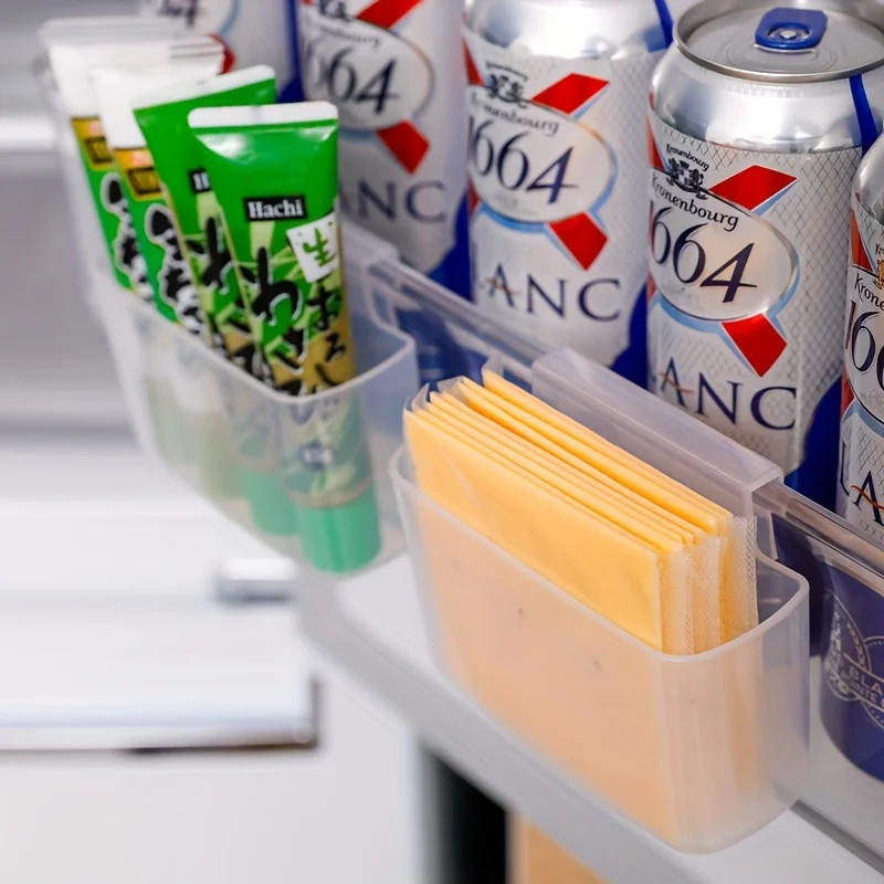 1/2PCS Scatola per porta laterale del frigorifero multifunzionale Materiale PP Organizzatore di stoccaggio a parete Scatola sospesa Piccoli oggetti cosmetici