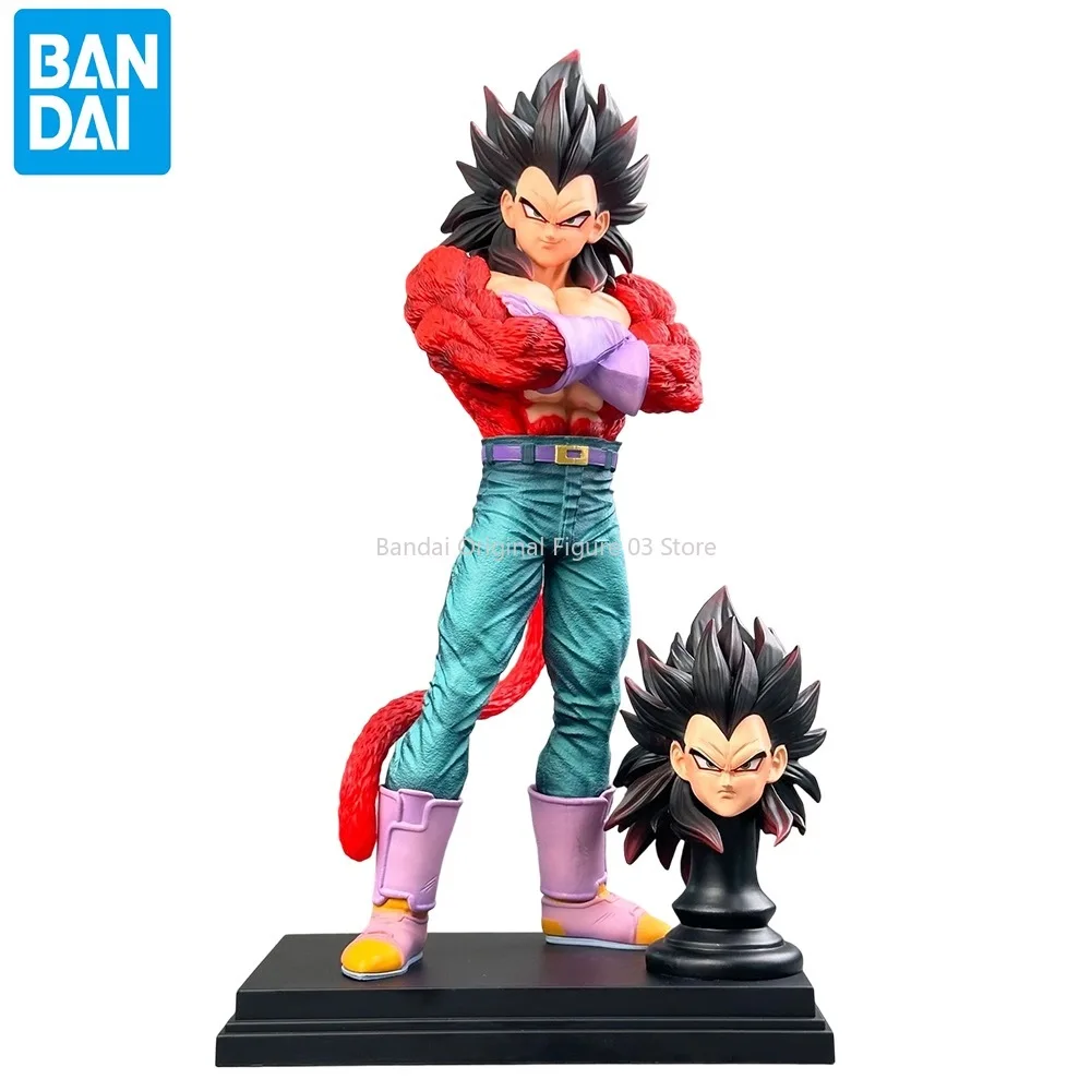 

31CM Dragon Ball Vegeta Figure Super Saiyan 4 Vegeta Anime Figures 2 Heads Manga PVC Statue Model Collection Birthday Toy Gift