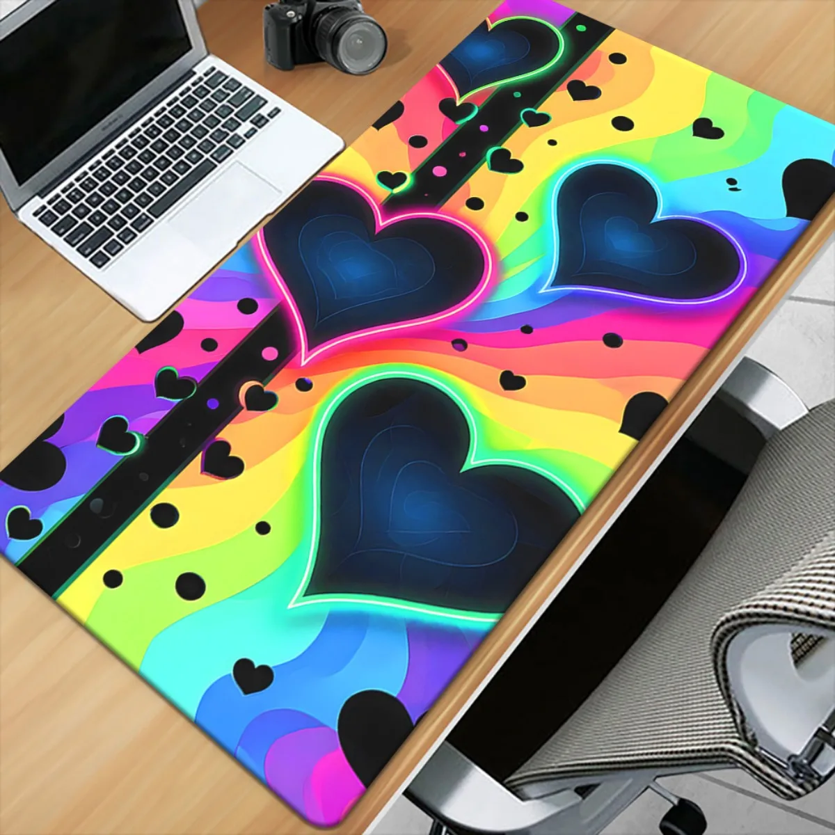 Brand Heart Color HD Printed Desk Pad Iron Art XXL Mousepad Multi Functional Gaming Keyboard Mat Office PC Gamer Desk Mat