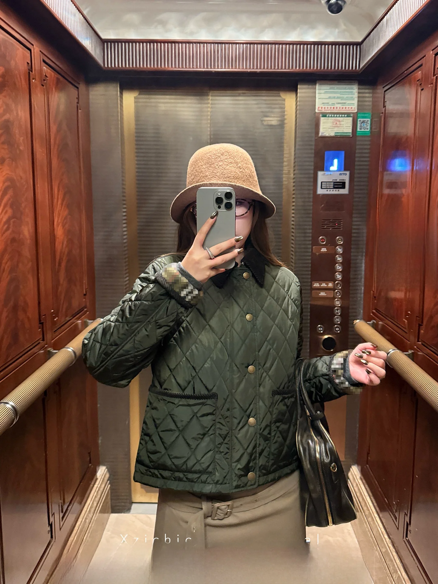 

Xzichic Women's Loose Casual Cotton Jaet Diamond Pattern Collar New Sle Korean Version Straight Tube pe Long Sve Coat