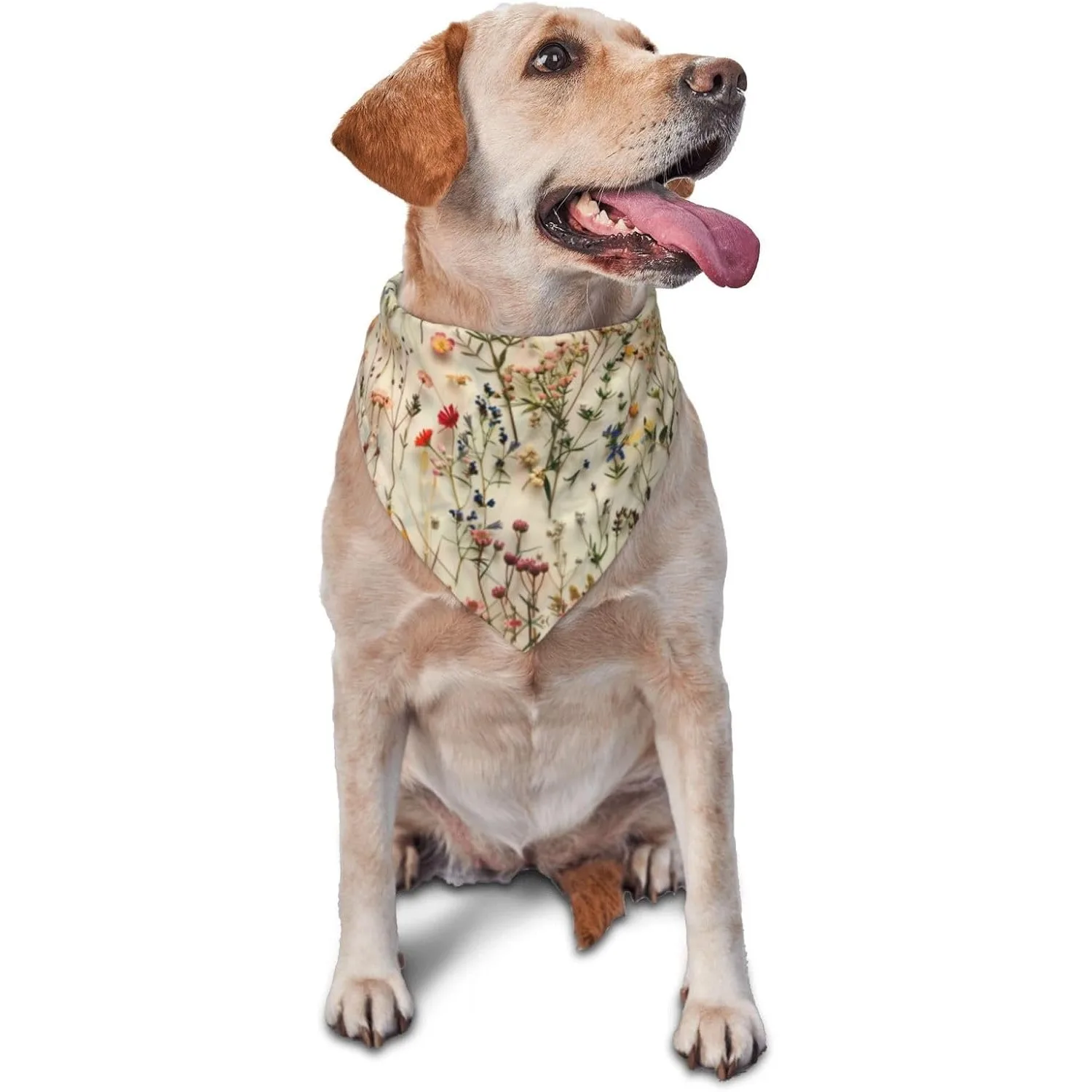 Spring Floral Dog Bandana, Pet Scarf Flower Pet Bandana,Reversible Spring Flower Bandana, Adjustable