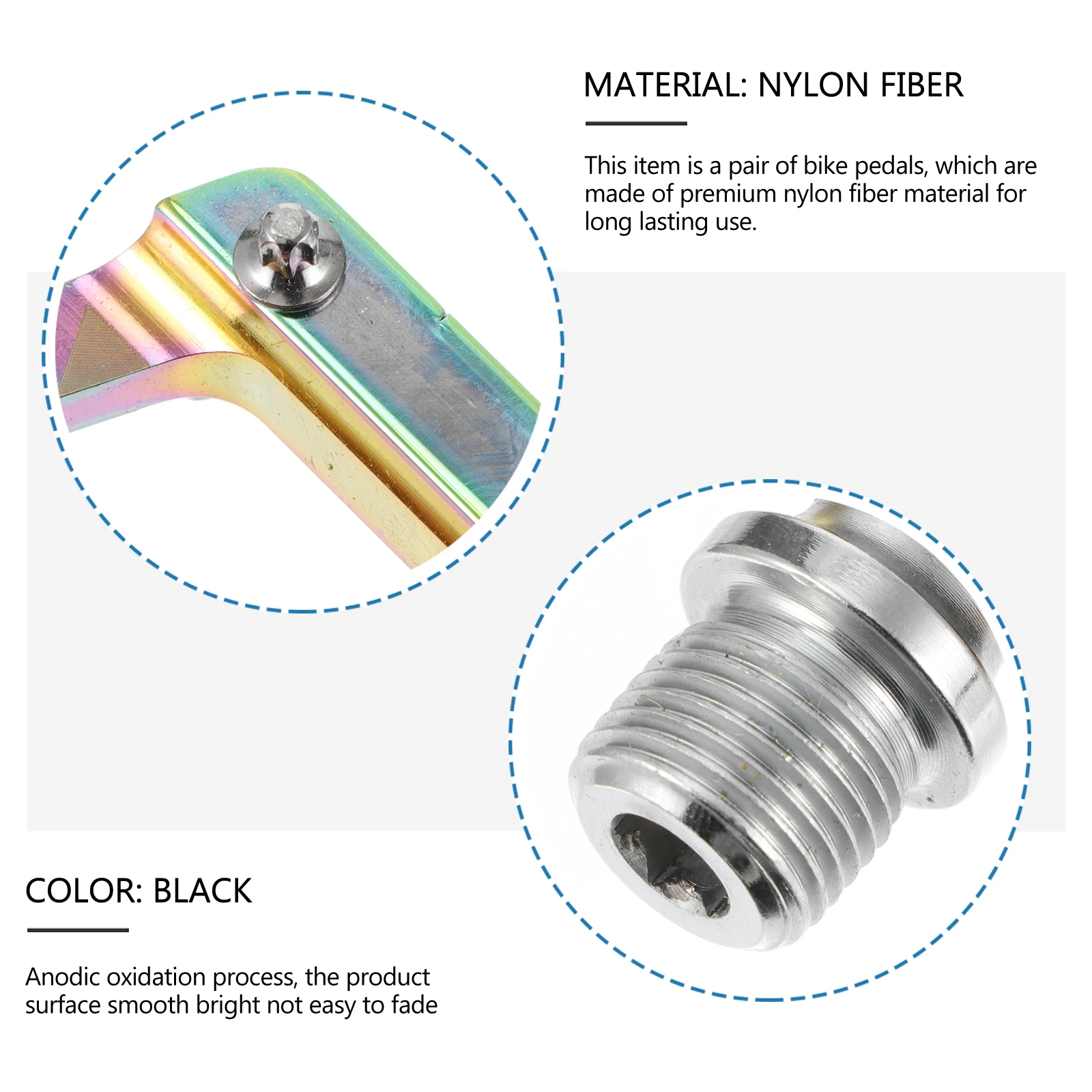 

2pcs Bike Pedal Anti-Slip Treadle Bearing Treadle Sturdy Durable Pedal Large Foot Grip Smooth Riding Accessory Rainproof