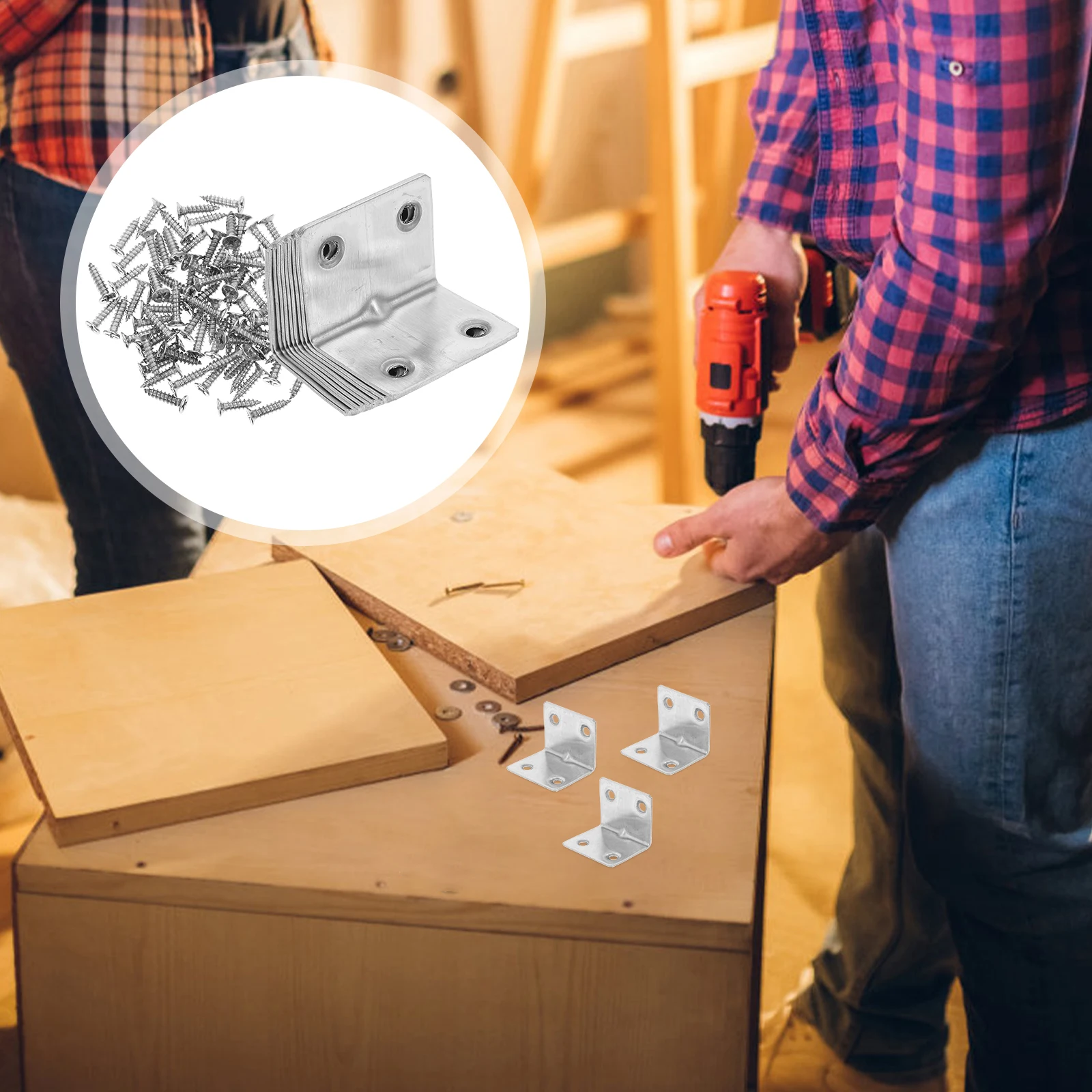 Support d'angle de Code d'angle en acier inoxydable, 10 pièces, connecteur de gousset d'étagère