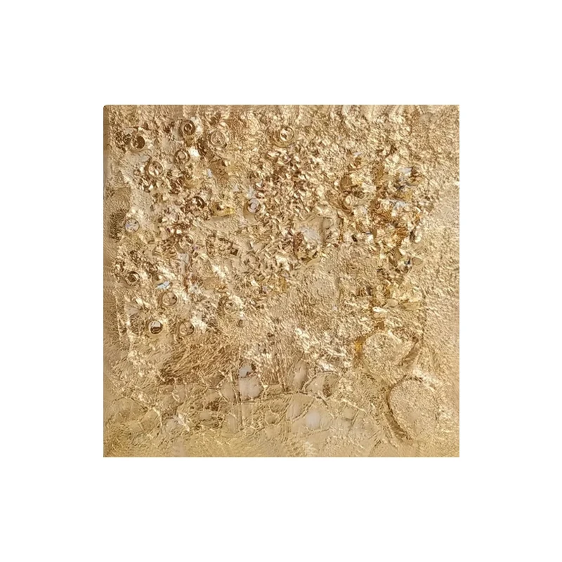 Square Golden Three-dimensional Sandstone Hanging Decoration Living Room Wall Decoration Art Hand-painted Texture Painting
