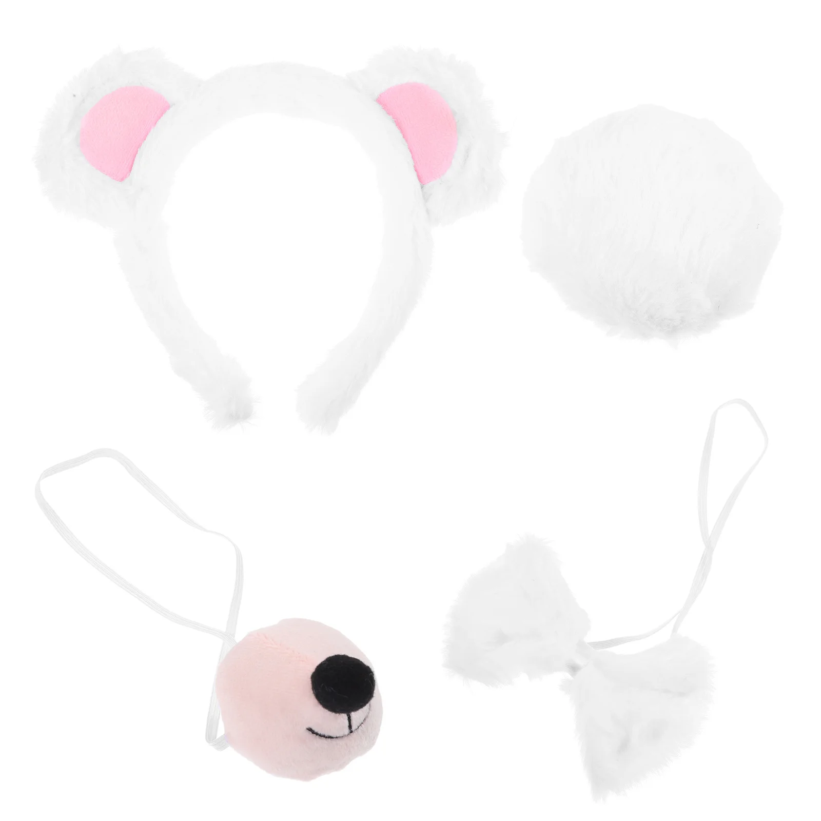 1Set Small Bear Ears Headband Adorable Animal Role Play Costume Set for Kids Fashionable Party Accessory with Nose