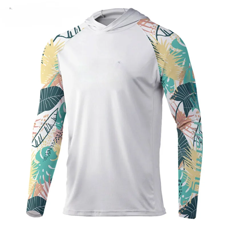 ملابس علوية طويلة الأكمام للحماية من الآشعة البنفسجية ، قمصان صيد جيدة التهوية ، هوديس للصيد في الهواء الطلق