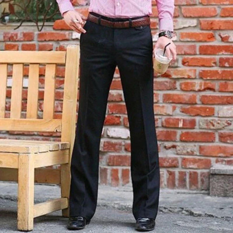 Brown Plus Big Size Male Suit Trousers Straight Men\'s Summer Pants Up Elegant 2024 Korean Style Clothes Classic Reviews Many