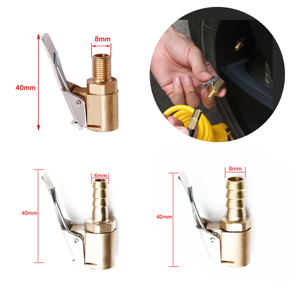 6mm 8mm Car Tire Inflatable Air Pump Thread  Nozzle Inflator Valve Connector For Compressor Auto Parts Tyre Tire Accessories