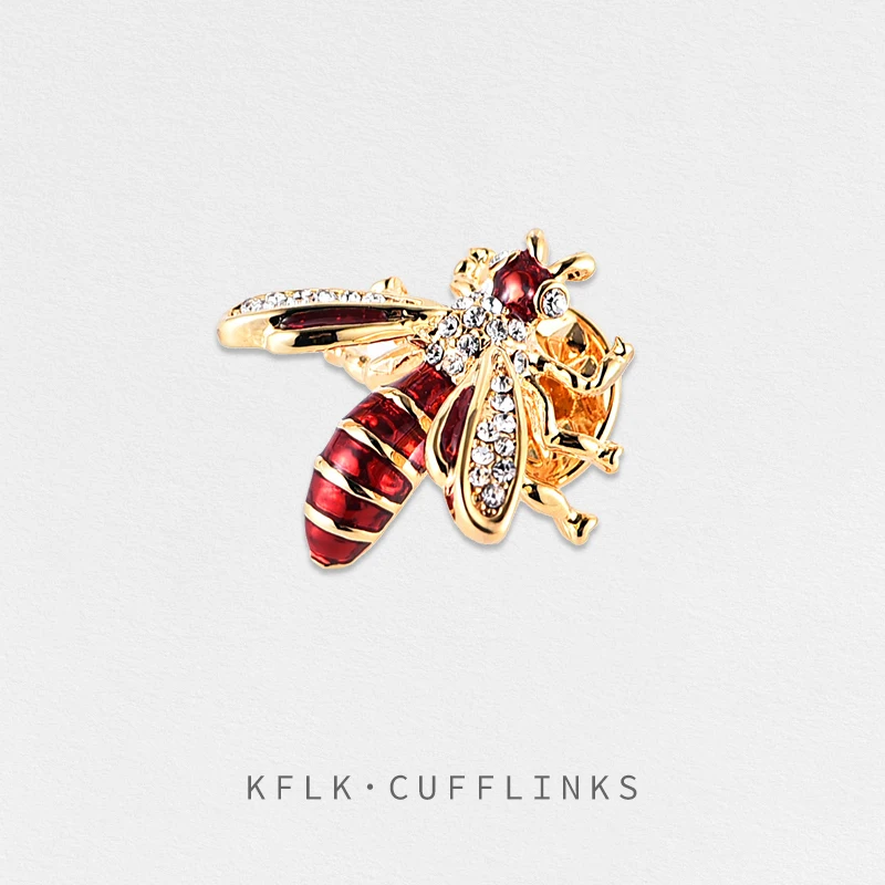 KFLK Fashion Brooch Pins Exquisite Insect Bee Luxury Brand Brooches For Women Men Costumes Badge Brooch Jewelry Wholesale