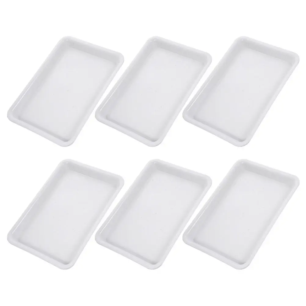 6Pcs Reusable Plant Saucer Tray Rectangular Plastic Pot Tray for Water Drainage Soil Spill Control Desktop Floor Protection