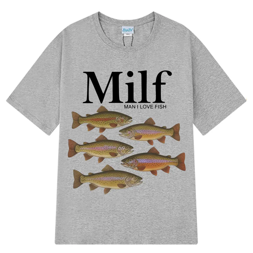 رجل أنا أحب الأسماك مضحك ميمي تي شيرت الرجال النساء تي شيرت تقليدي الصيف 100% القطن Harajuku عادية الهيب هوب تي شيرت الشارع الشهير #3