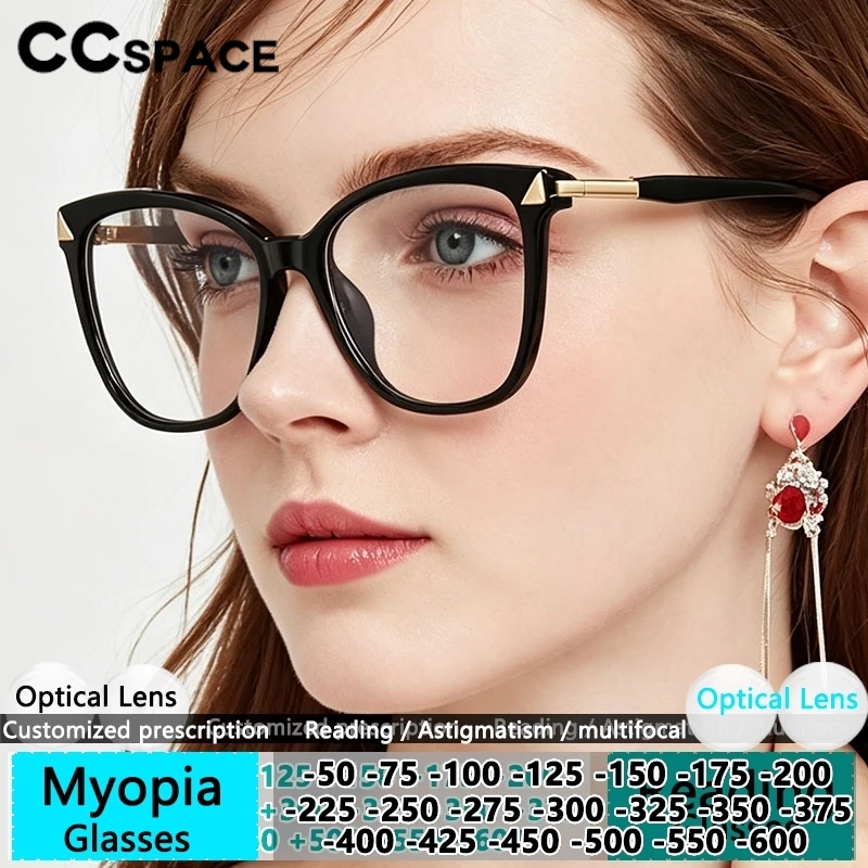 CCspace Fashion Myopia Glasses Women Gradient Colored Eyeglass Frame Blocking Blue Light Computer Graduation Eyeglasses Minus
