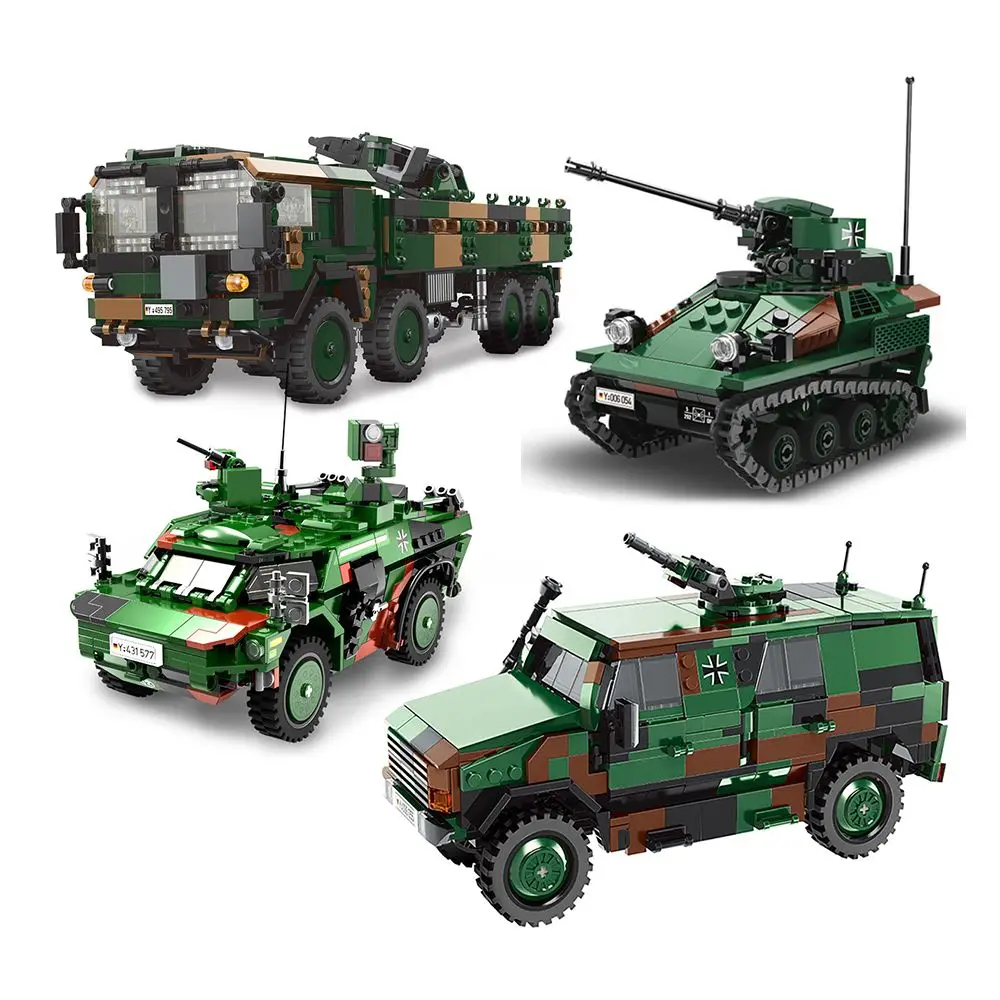 

1:30 WW2 German Armored Truck Model Brick Military Tank Building Blocks Reconnaissance Vehicle Transport Car Assemble Bricks Toy