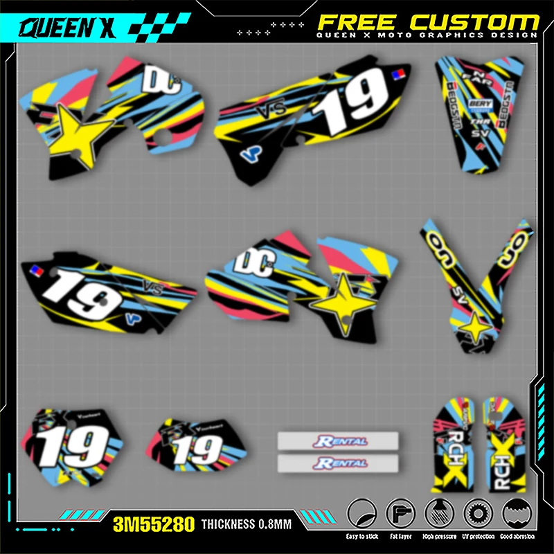 

QUEEN X MOTO мотоциклетные графические наклейки MX для KTM SX SXF 2003 2004 EXC XCW 2004, аксессуары для мотокросса 008
