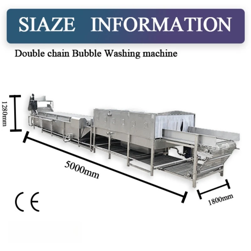 Li-Gong Double Chain Bubble Washing Machine Vegetable and Fruit Processing Plant Remove Impurities Air Bubble Washing Machine