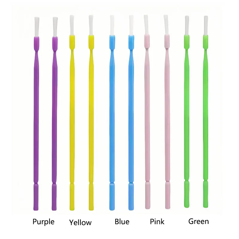 100pcs Dental Micro Brushes Disposable Applicators Long Head Bendable Shank Brush Dentist Oral Teeth Whitening Consumable Tools