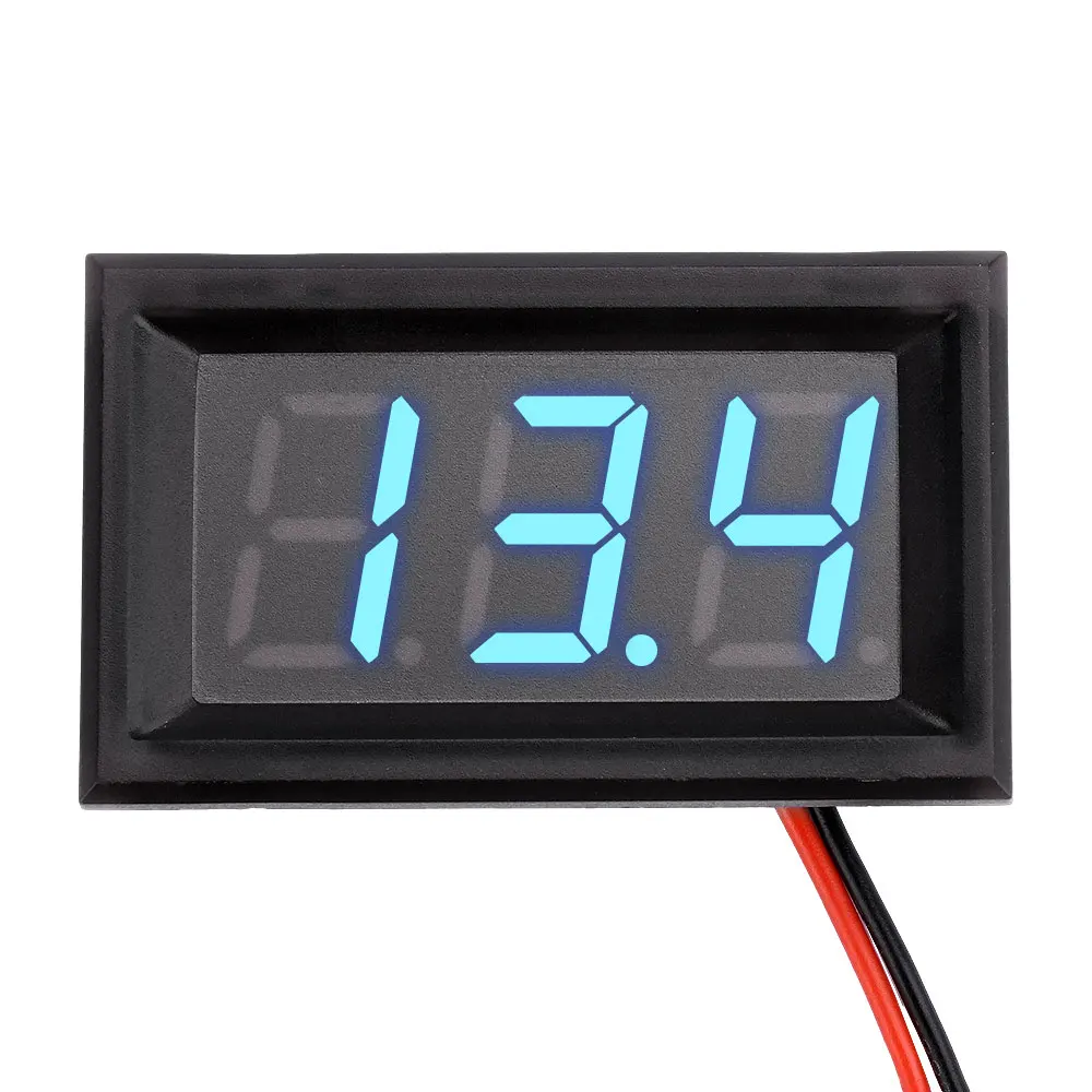 MINI DIGITAL Voltmeter 0.56 ''DC โวลต์มิเตอร์แบบดิจิตอล 4.5V ถึง 30V แรงดันไฟฟ้าสําหรับ 6V 12V 24V รถจักรยานยนต์ไฟฟ้ารถ