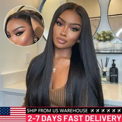 34 36 Inch Wear Go Glueless Wig Straight 6x4 Lace Wig Human Hair 5x5 Transparent Lace Closure Wig For Black Women Bling Hair