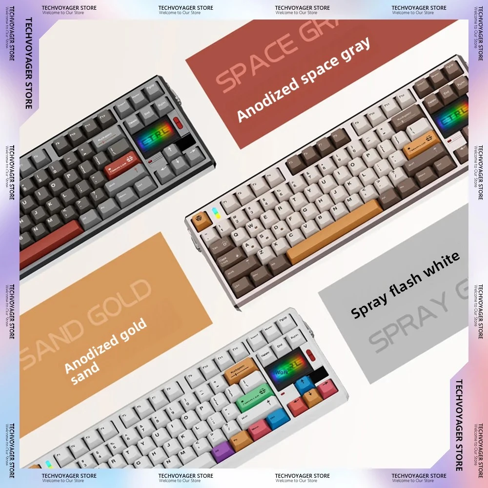 FOCUS LAB Ctrl87 Mechanical Keyboard Three-Mode Hot Swap Customize Keyboard Custom Color Screen Electrically Adjustable Height