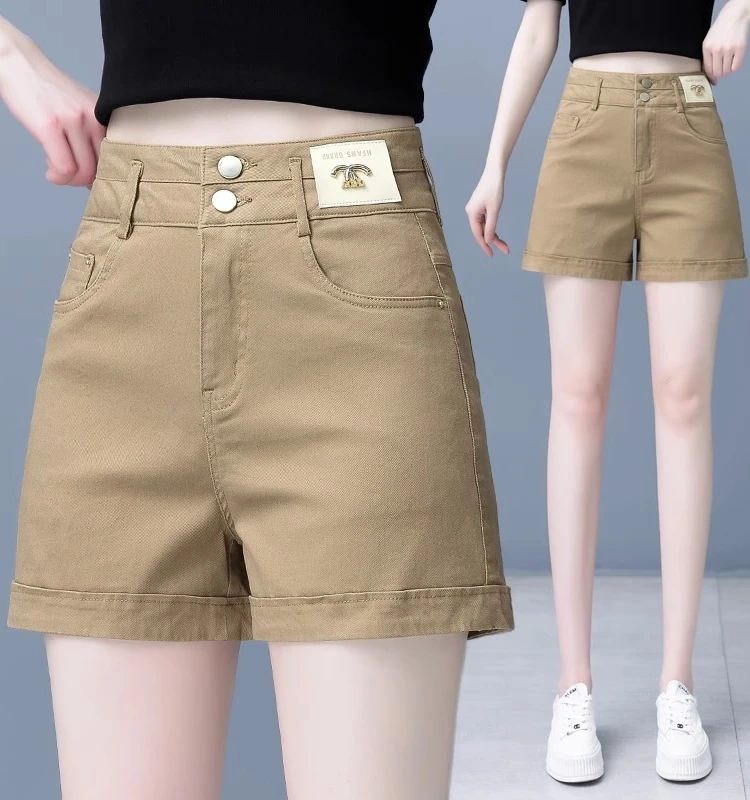 

High Waist ort Jeans Women's Summer Thin Cotton Casual Loose Straight Leg Waed Blue Denim ature Leisure Pants