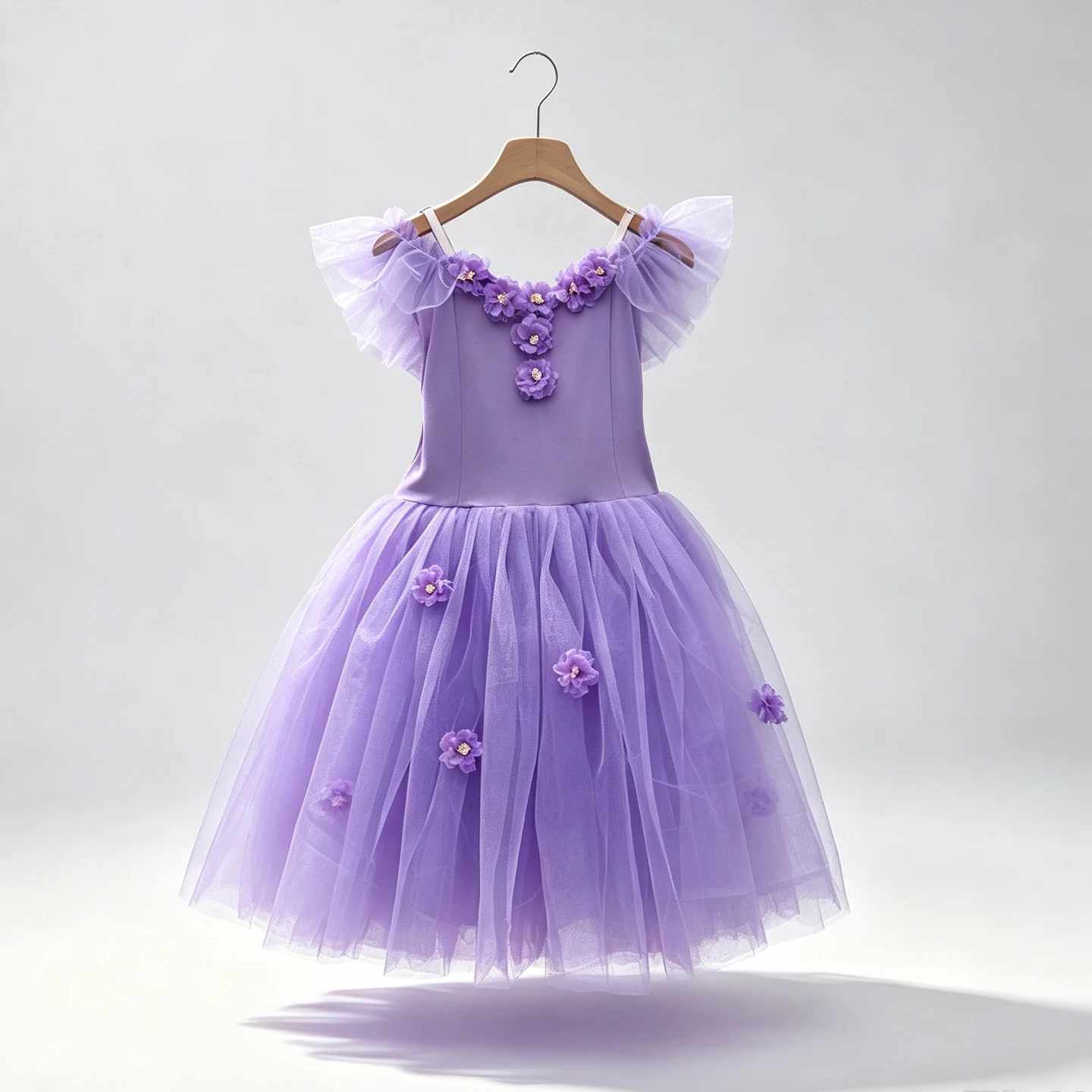 Purple Flowers Wear Children's Clothing Elegant Cute Ballet Dress Leotards for Girls Dresses Stage Costumes Tutu Performance