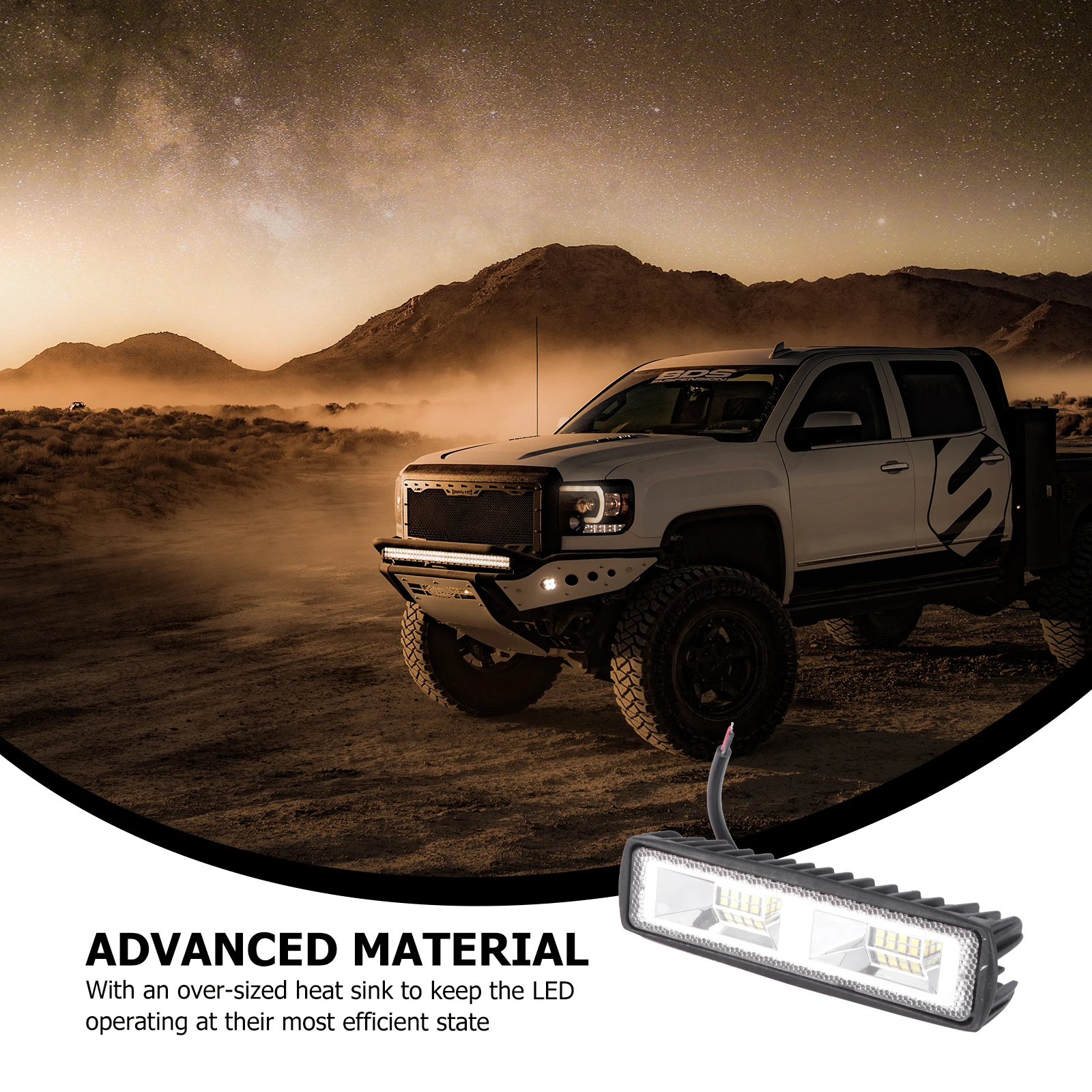 

1 pc 48W 16Led Work Lamps Waterproof Car Dome Light For Suv Off Road Motorcycle Boat Camper Van Eco Friendly Oversized Heat Sink