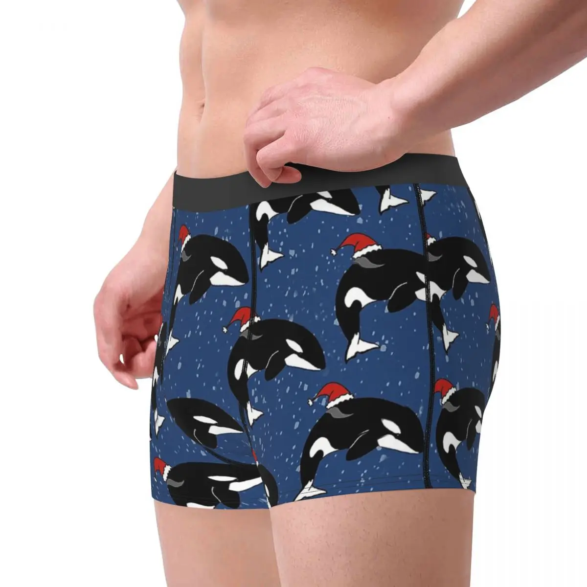 Culotte de noël pour Homme, sous-vêtement, Boxer, tueur de baleine, Orcinus, dauphin