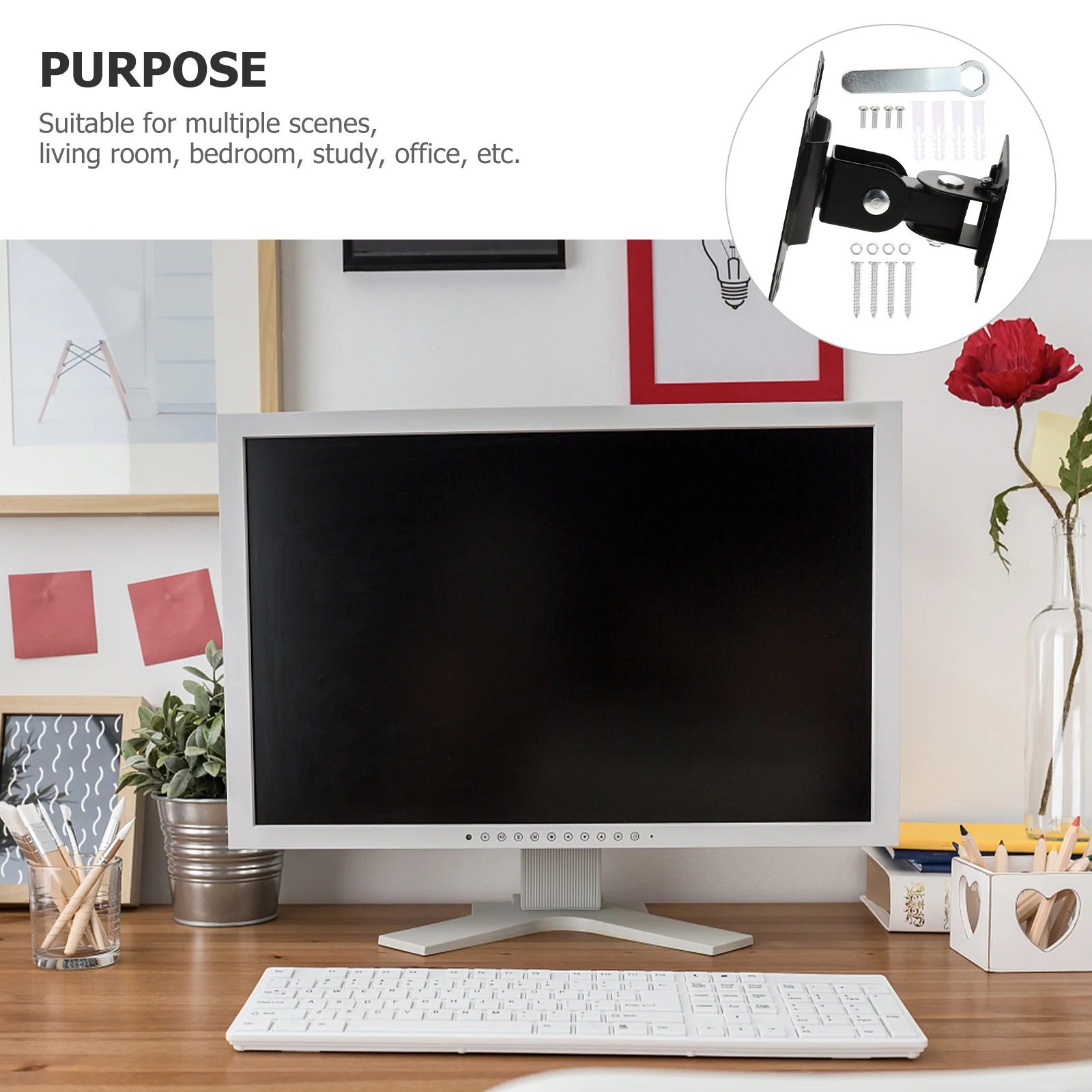 

Monitor Rotary Duty Iron 360 Degrees Bracket Wall Mount Floating Stand Wall Mounted Bracket Stand