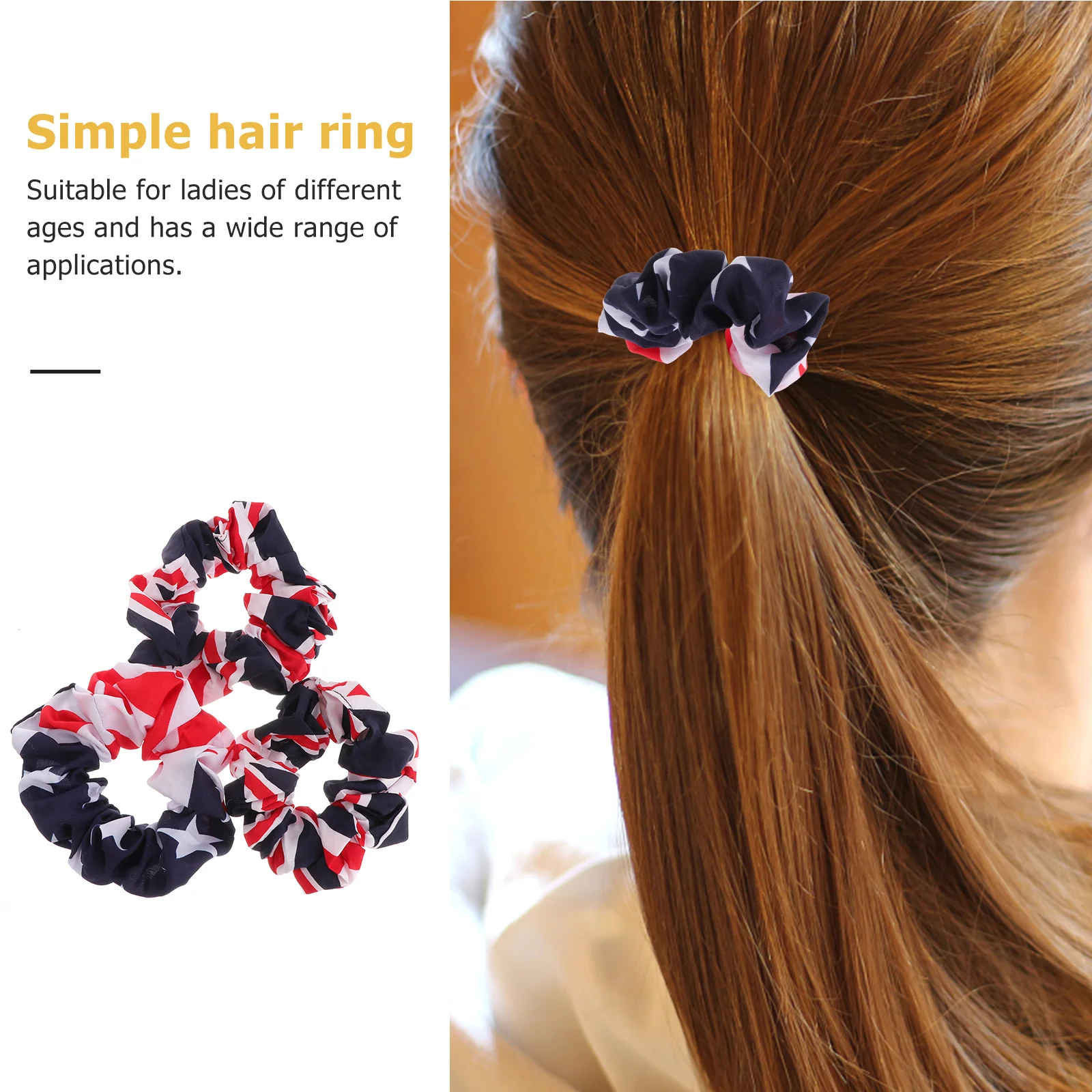 

3Pcs Usa Uk Flag Pattern Headbands Durable Fabric Comfortable Elastic Bands for Girls Festival Hair Accessories