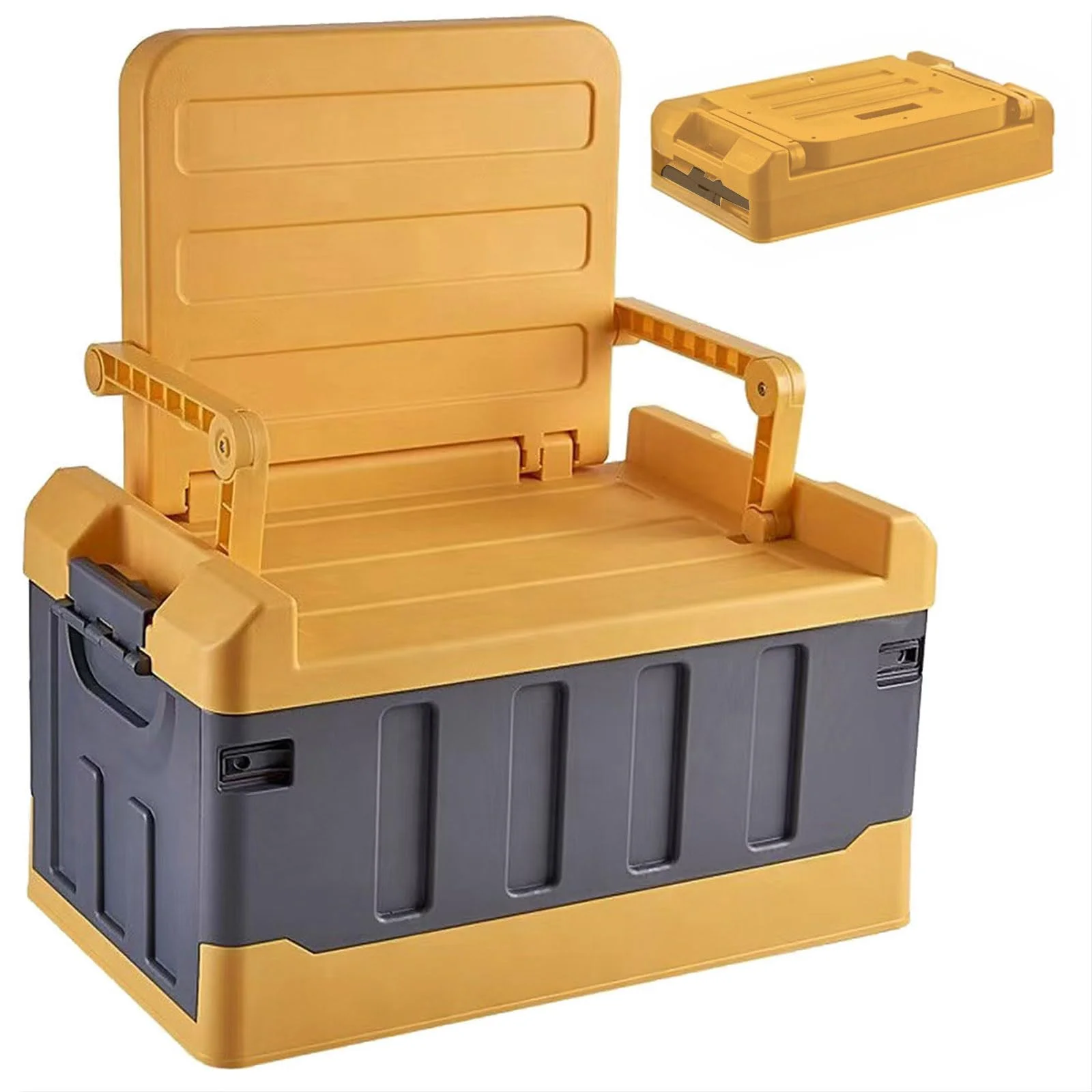 

！@Plastic Foldable Camping Storage Box Large Capacity Multifunction Car Trunk Organizer Modern Design Space Saving Case