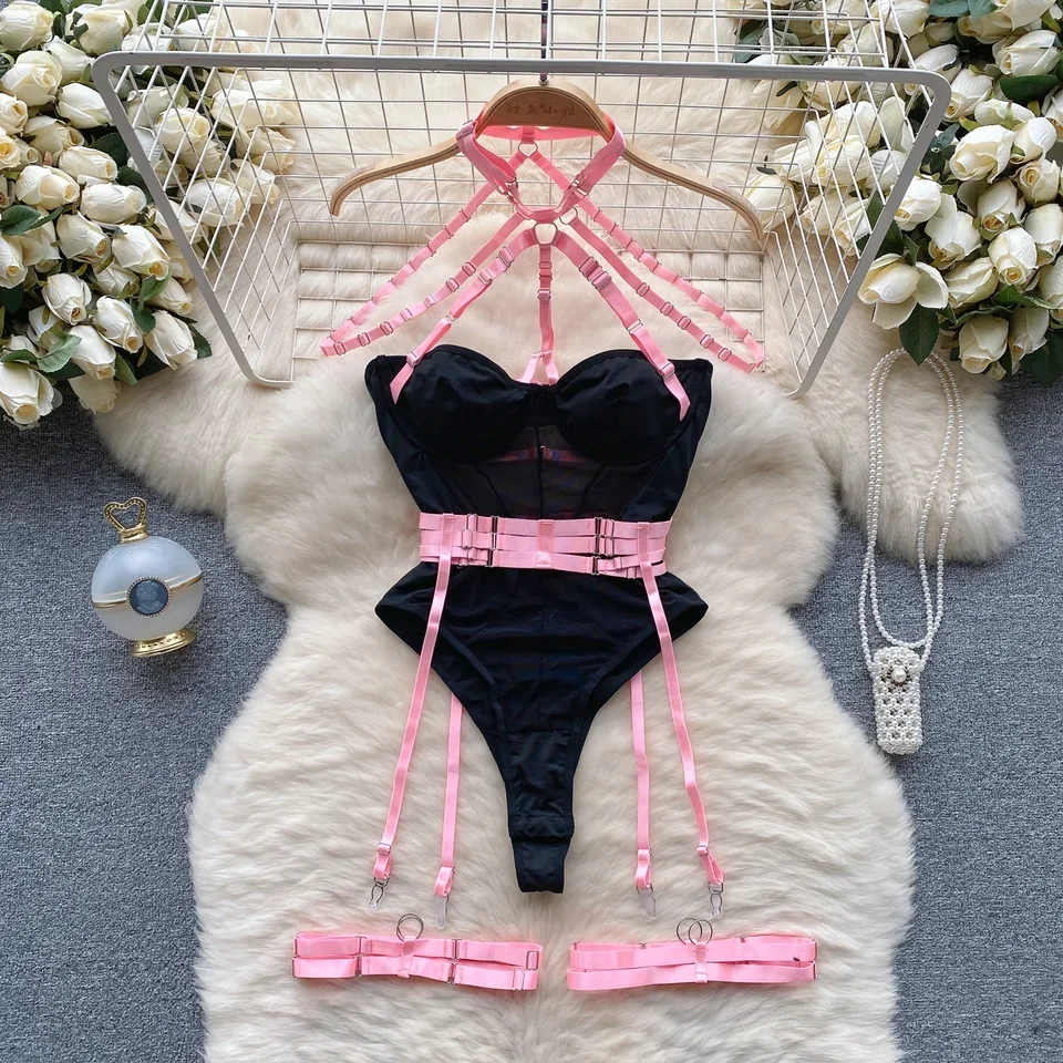 النساء Hotsweet الجوف خارج خمر الرسن ضمادة داخلية شيك أكمام حللا سليم الأعلى السروال القصير الصيف الشاطئ مثير الملابس #1